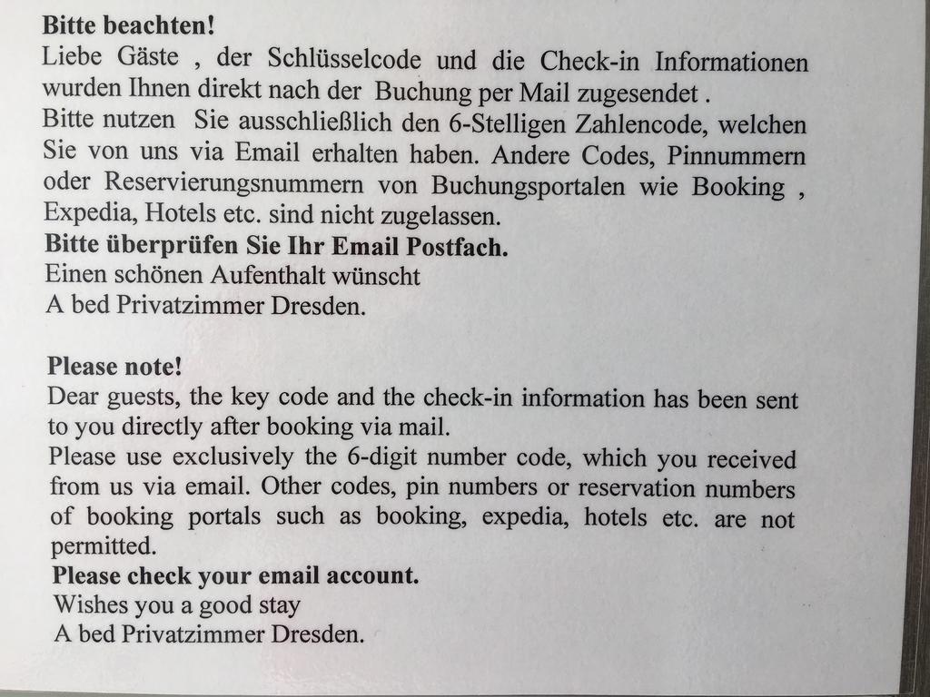A Bed Privatzimmer Dresden - Nichtraucherpension Εξωτερικό φωτογραφία